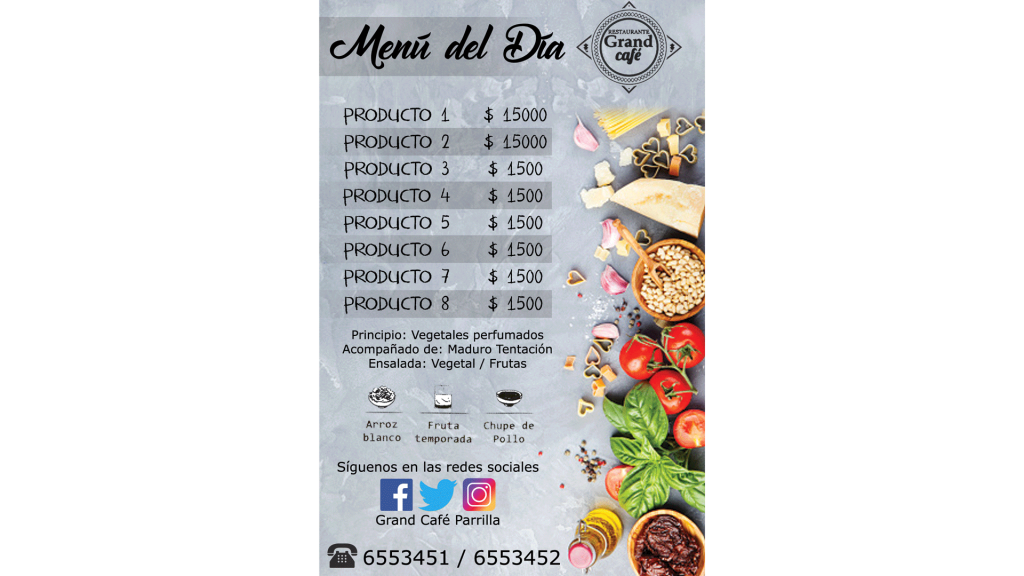 Design para cardapio de restaurantes